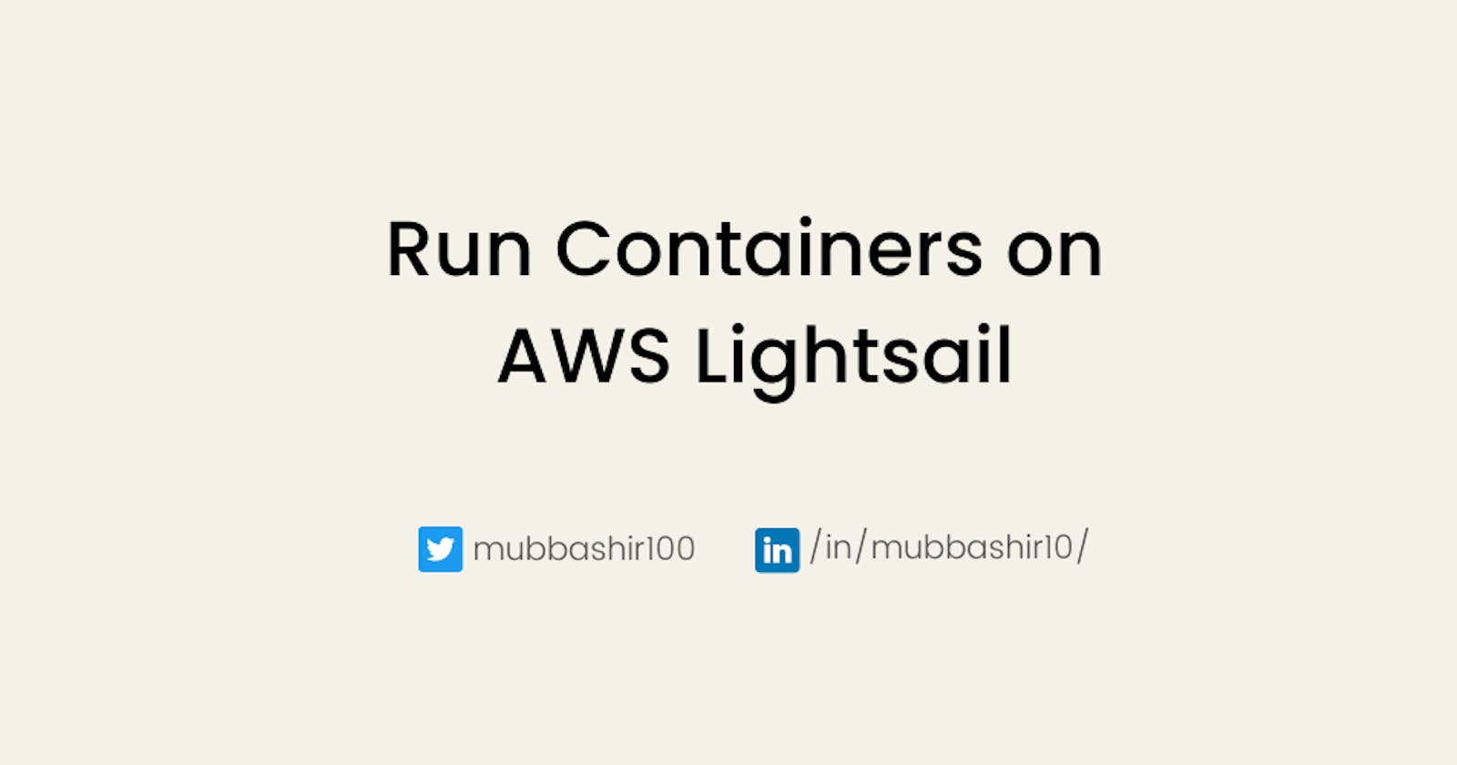 Run Containers on AWS Lightsail