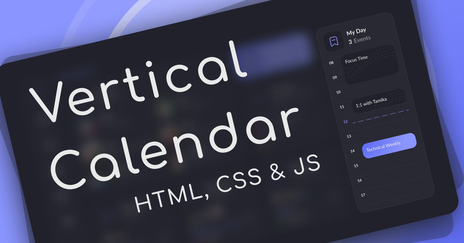 Building a vertical calendar with HTML, CSS & JS
