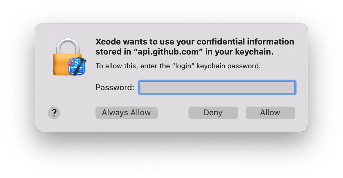 Xcode requires permission to access keychain