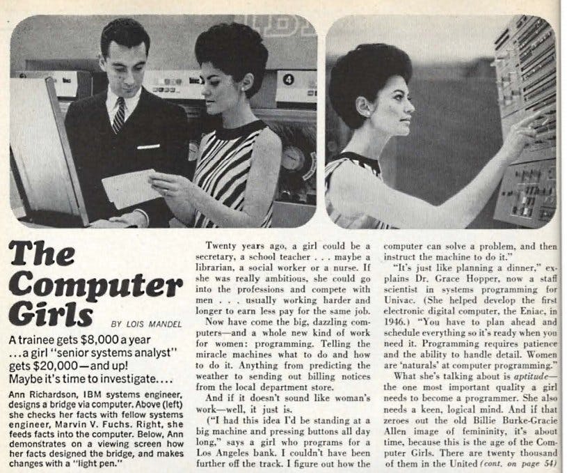 Part of the Cosmopolitan "The Computer Girls" article