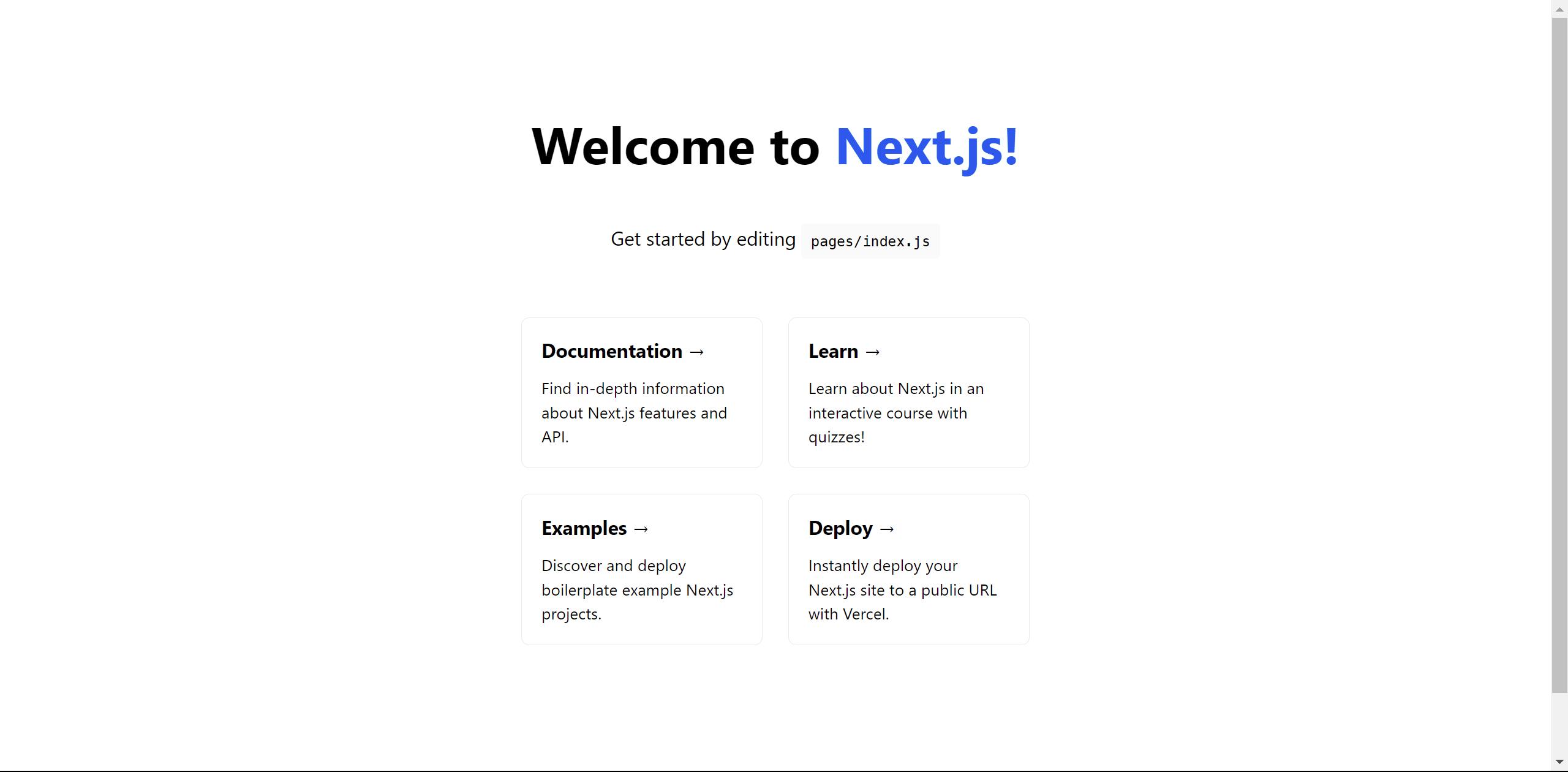 Default Next.js page