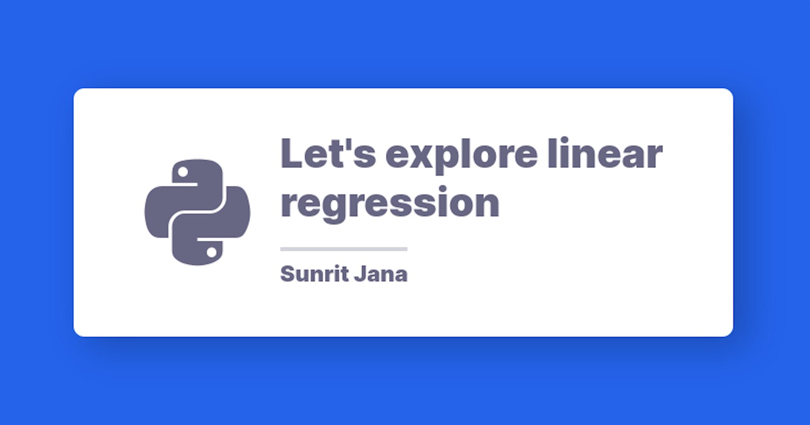 Let's explore linear regression!