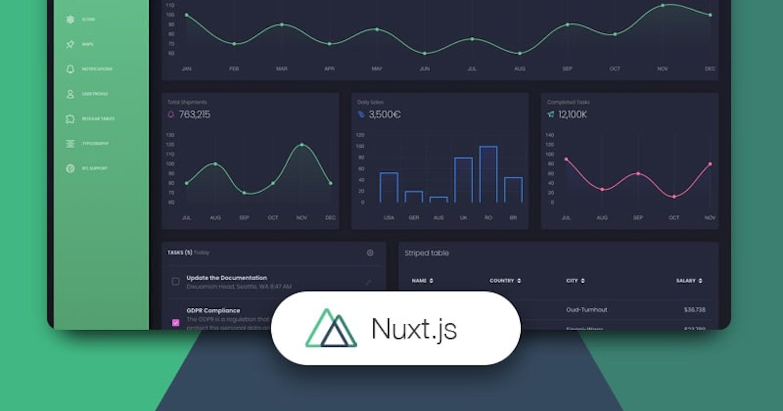 Nuxt Black Dashboard - Free Product