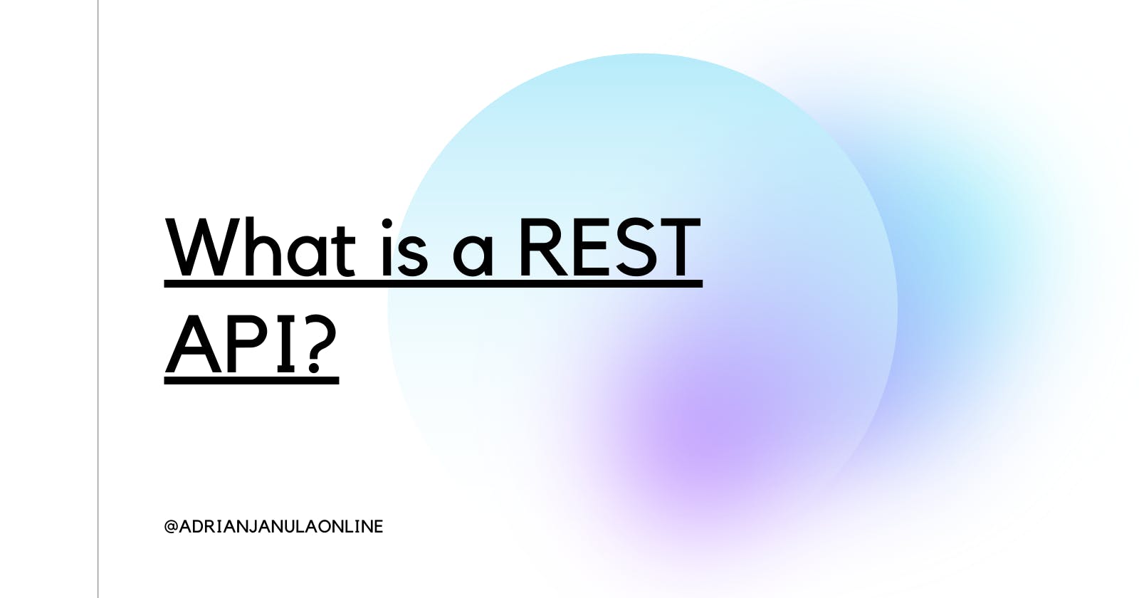 REpresentational State Transfer. WHAT IS A REST API?