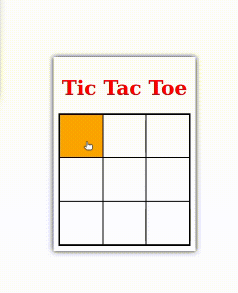 Tic Tac Toe webpage interface with HTML and CSS