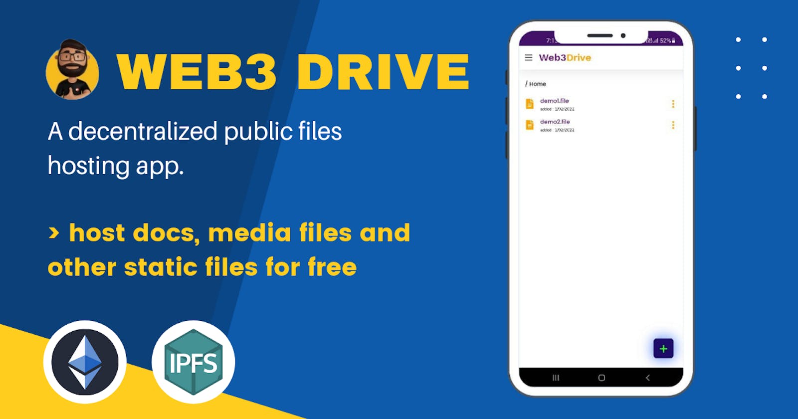 Web3Drive - A decentralized public files hosting app