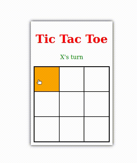 Tic Tac Toe with HTML, CSS and JS with status label