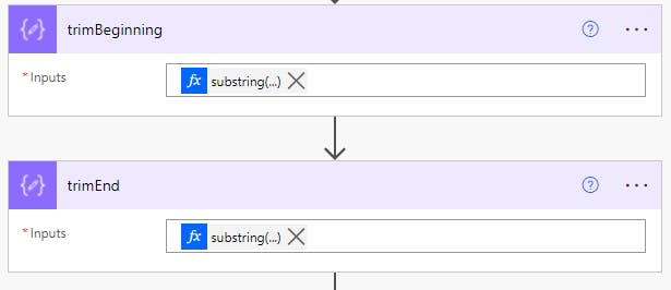 subString trimming within Compose actions