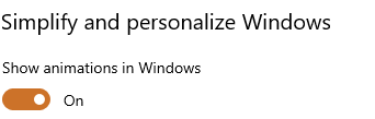 Windows animation settings