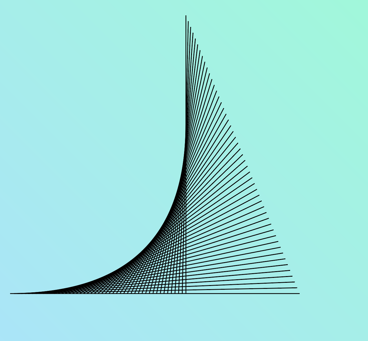 geometric curve with straight lines