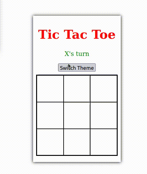 Tic Tac Toe with HTML, CSS and JS theme switch