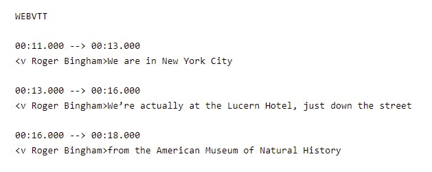 WebVTT file