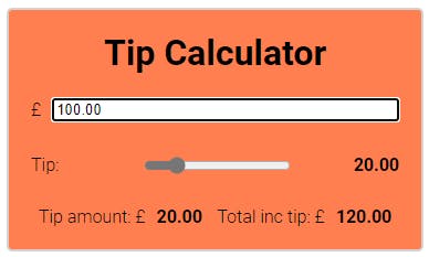 Image of simple web based tip calculator