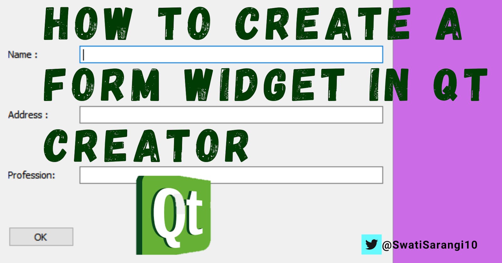 How to create a form widget in QtCreator for entering personal details