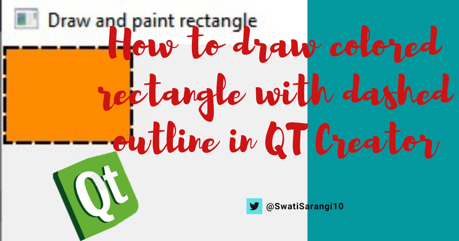 How to draw a colored Rectangle with a dashed outline in Qt