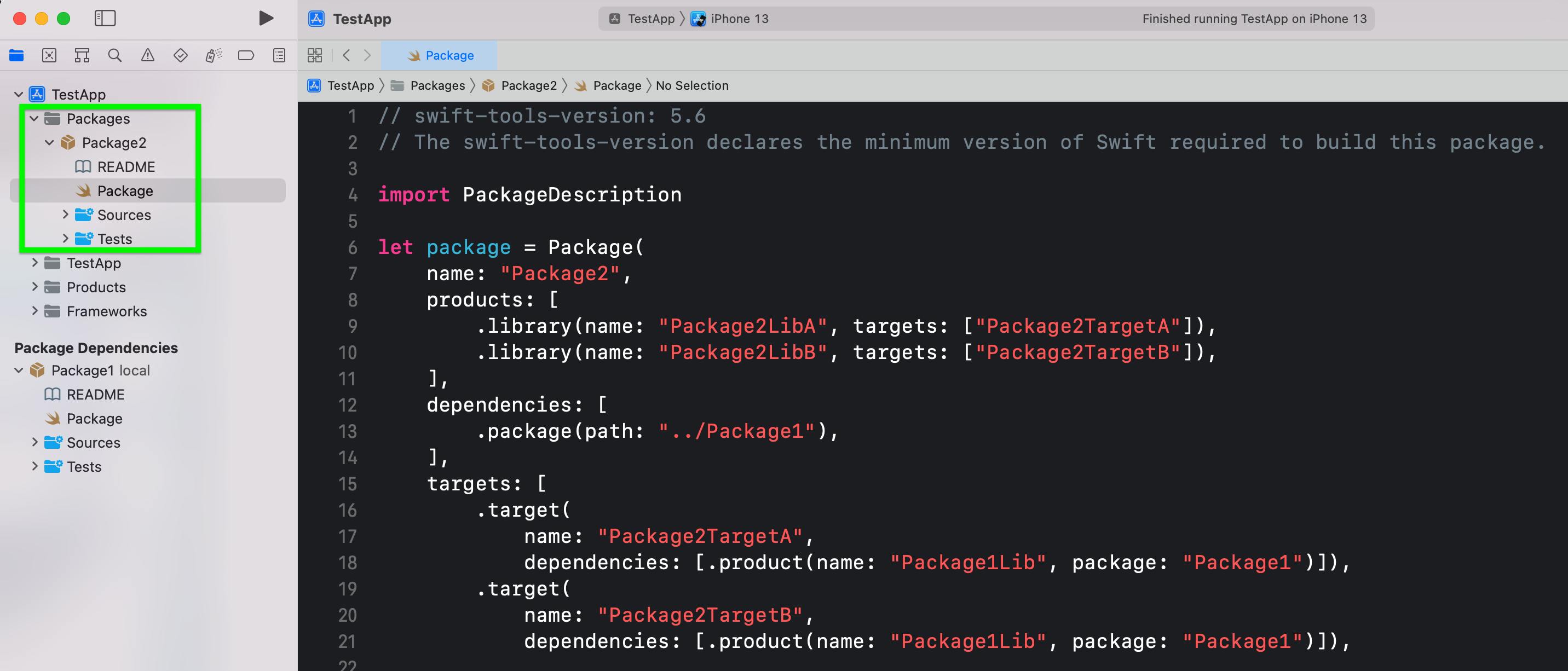 You add a package to your Xcode project