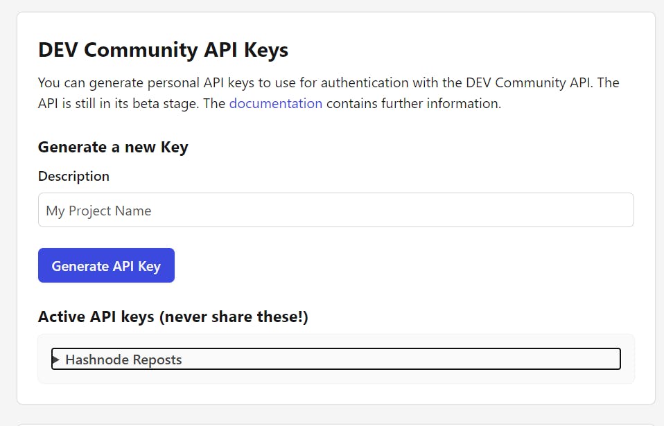 Don't Share API Key