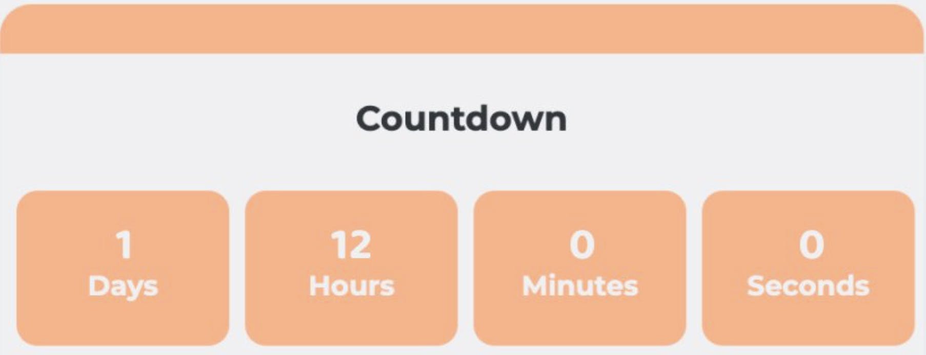 Screenshot of countdown clock