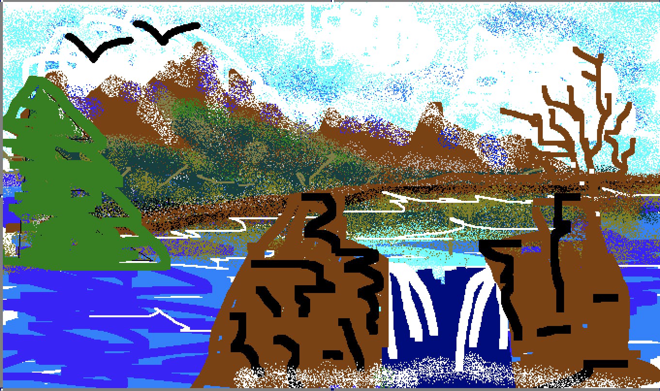 Bob Ross rendering in Paint