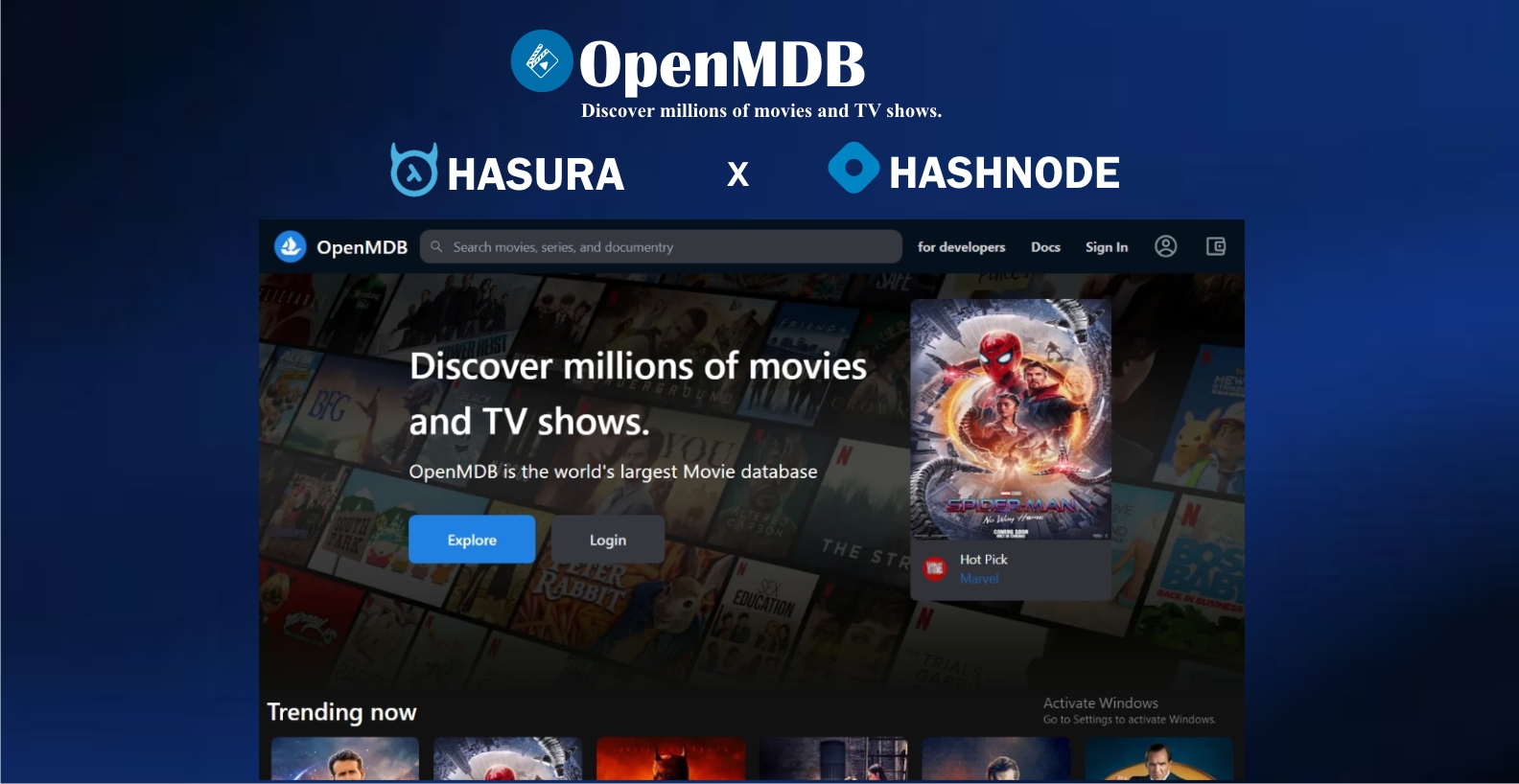 The Open Movie Database API is a GraphQL web service to obtain movies