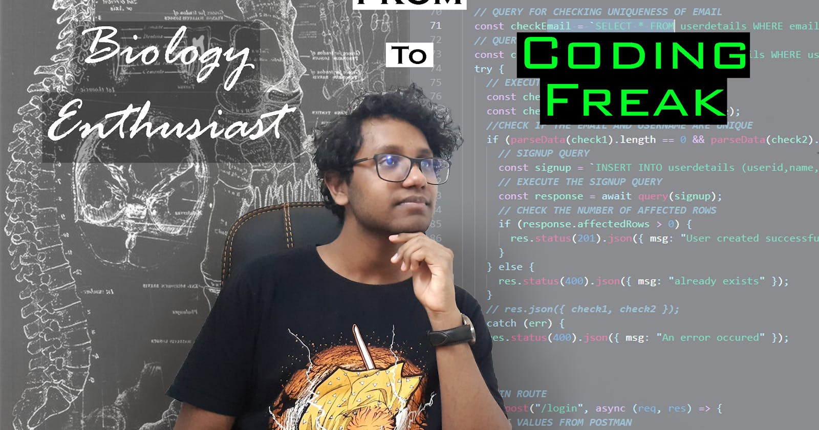 From a Biology Enthusiast to a Coding Freak. My Journey So Far. [ August 2021 Perspective]