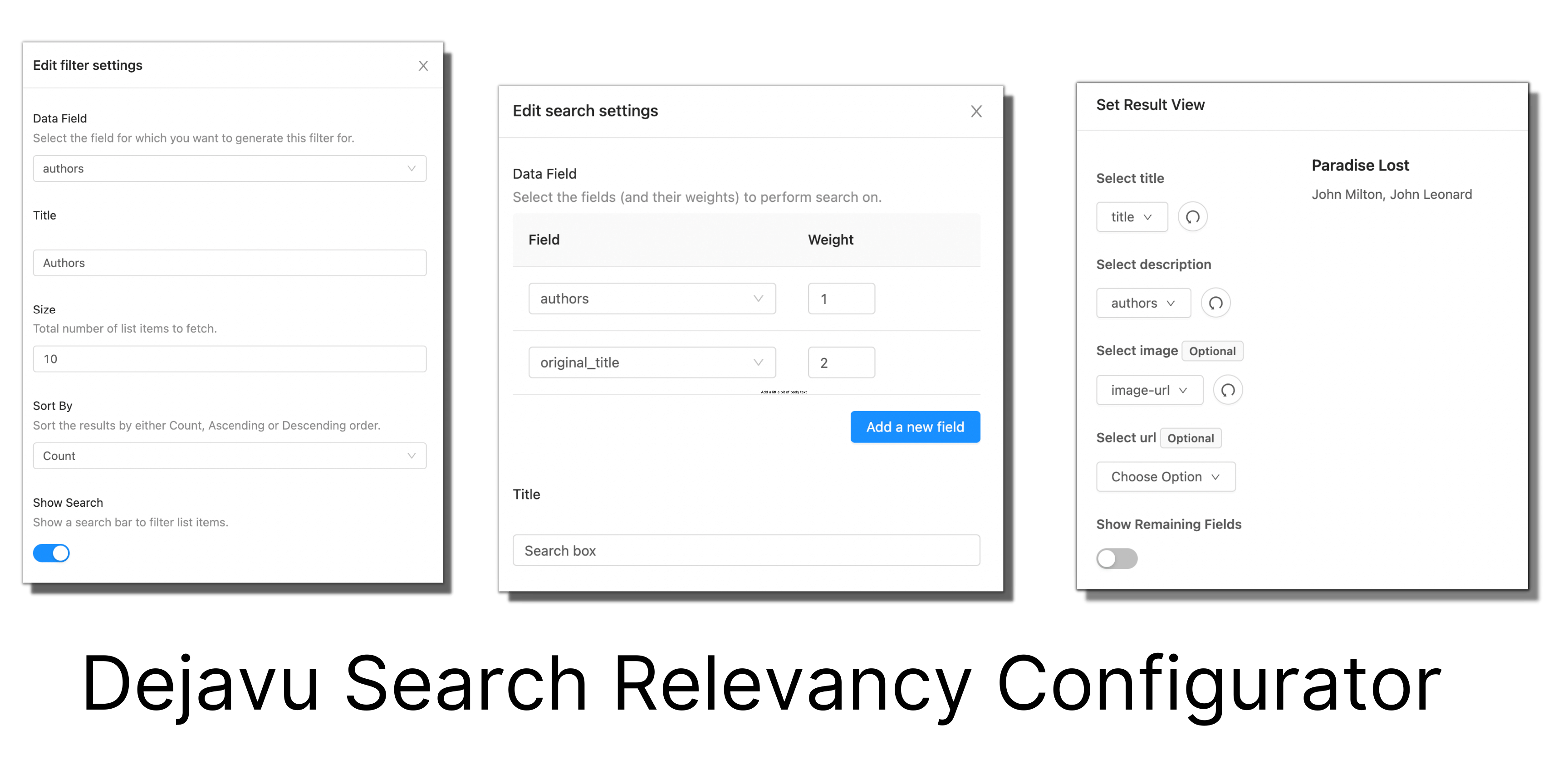 Configuring Search Relevance with Dejavu