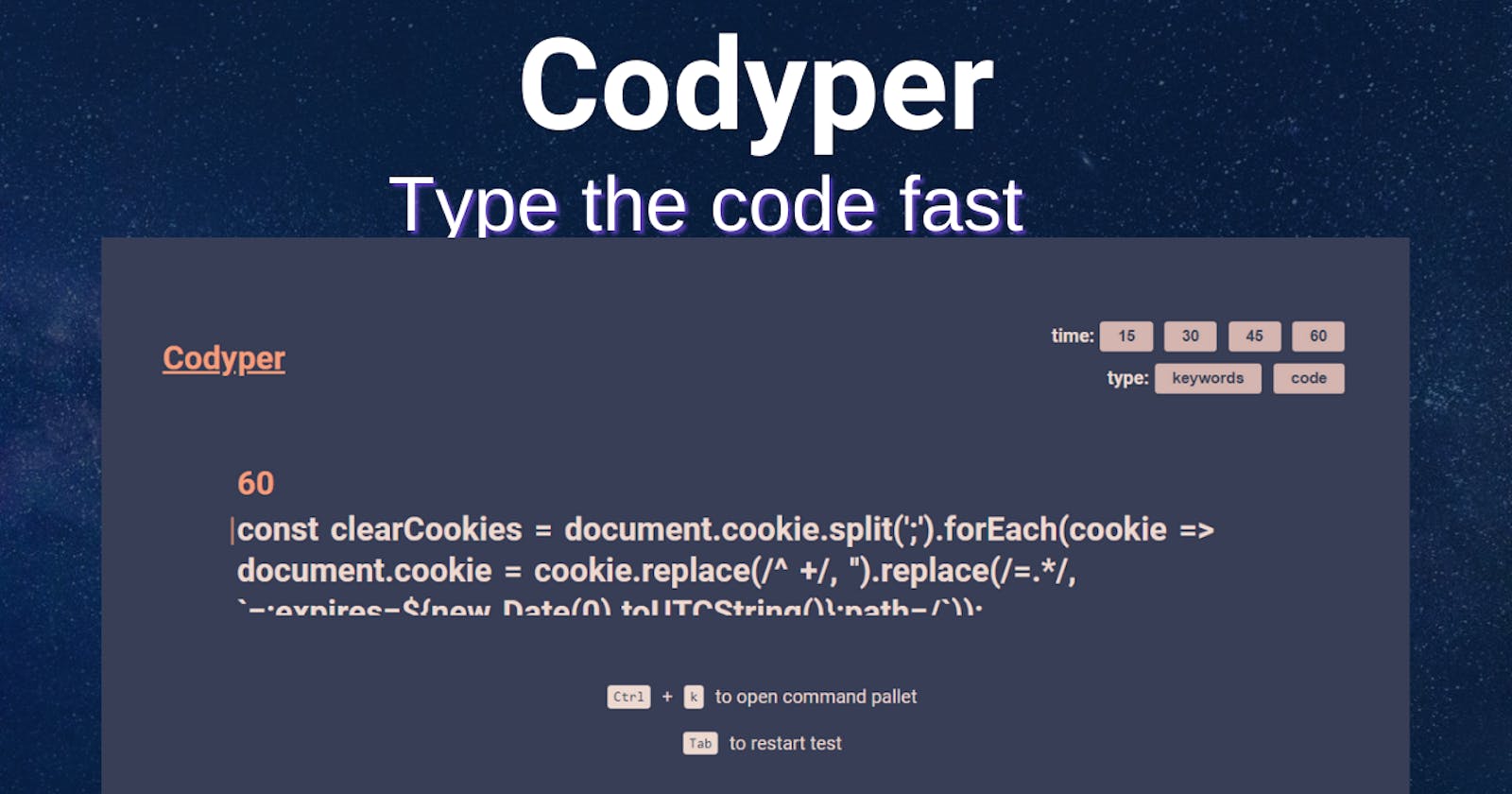 Introducing Codyper - learn to code and increase typing speed at once