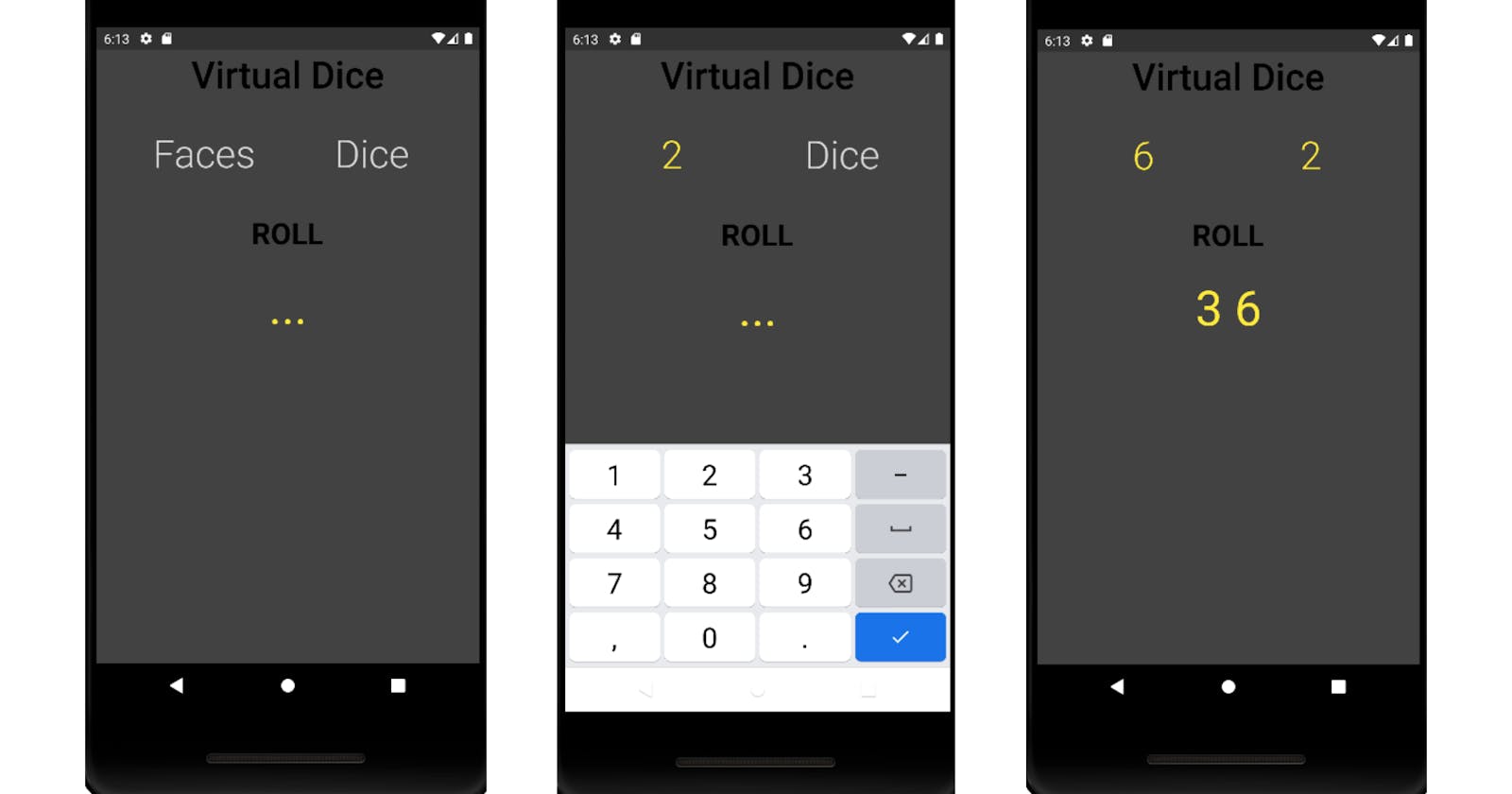 Customizable Virtual Dice Roll App using Flutter