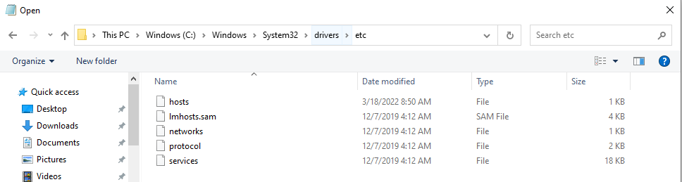 Windows Hosts File Location