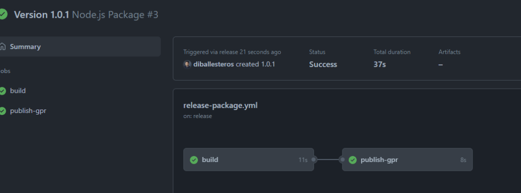 github action for release