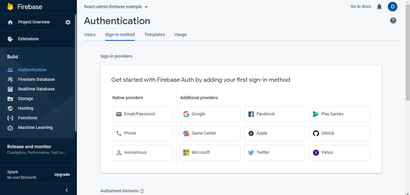 Sign-in option for Authentication