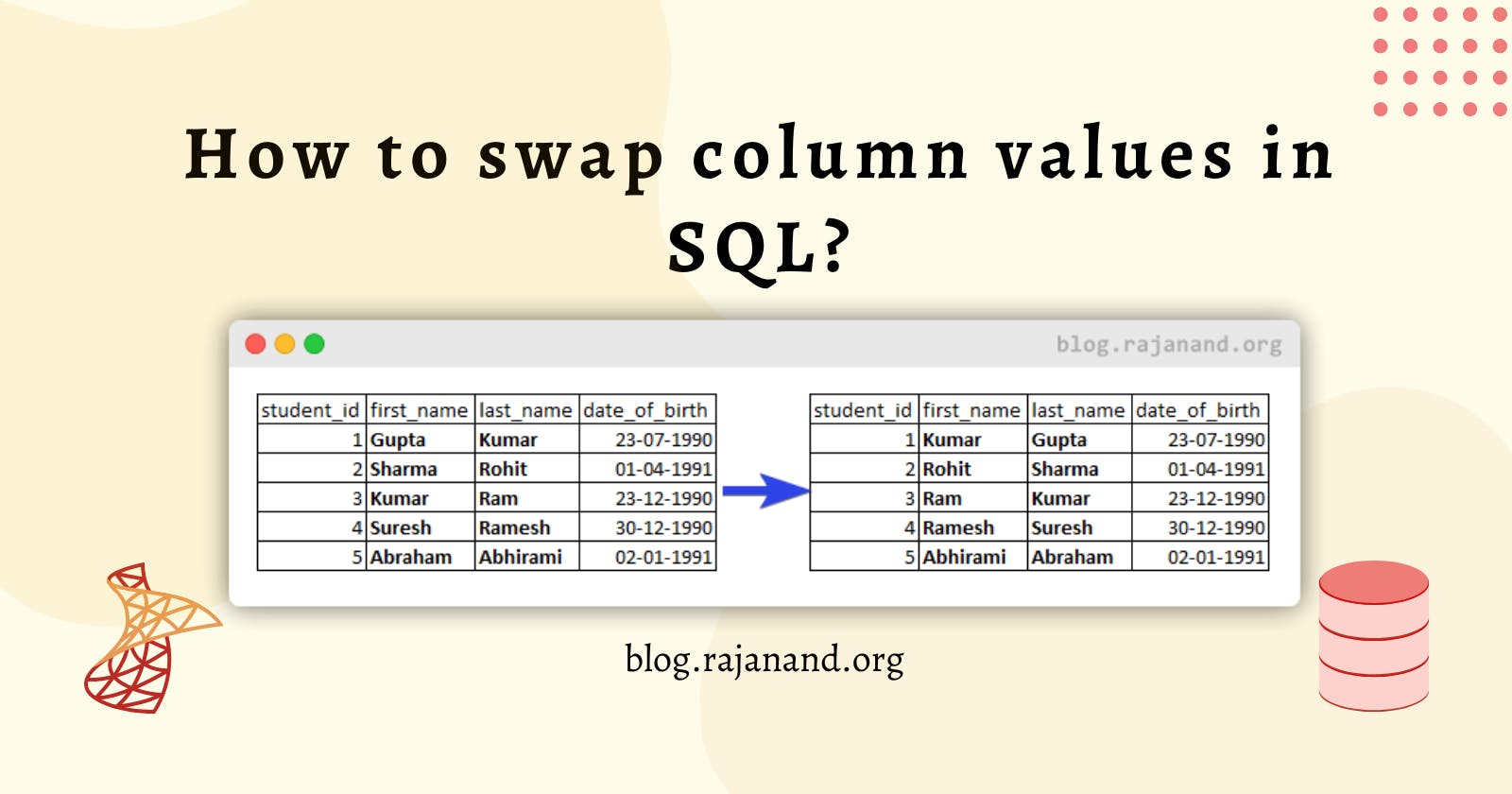 How to swap column value in SQL?