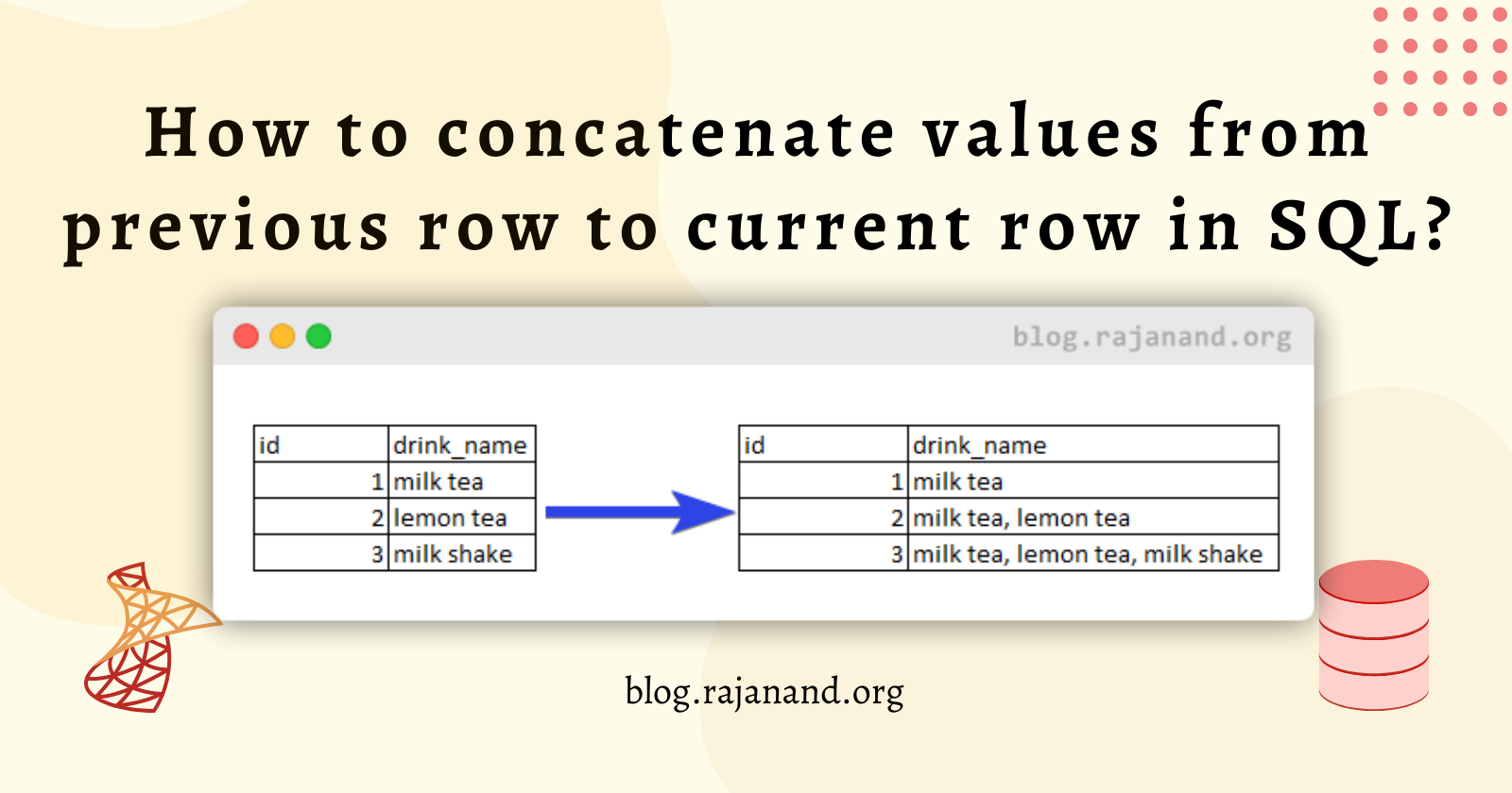 How to concatenate values from previous row to current row in SQL