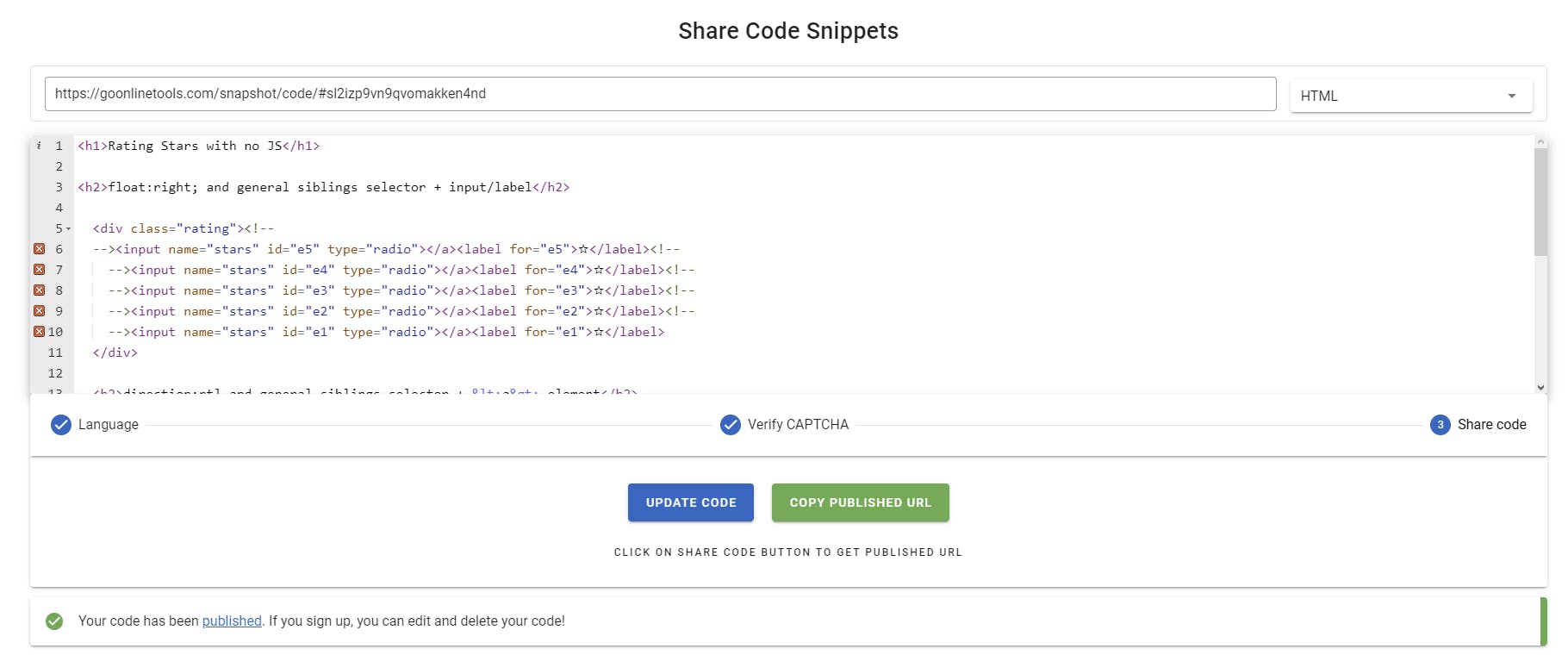 code sharing tool is simple