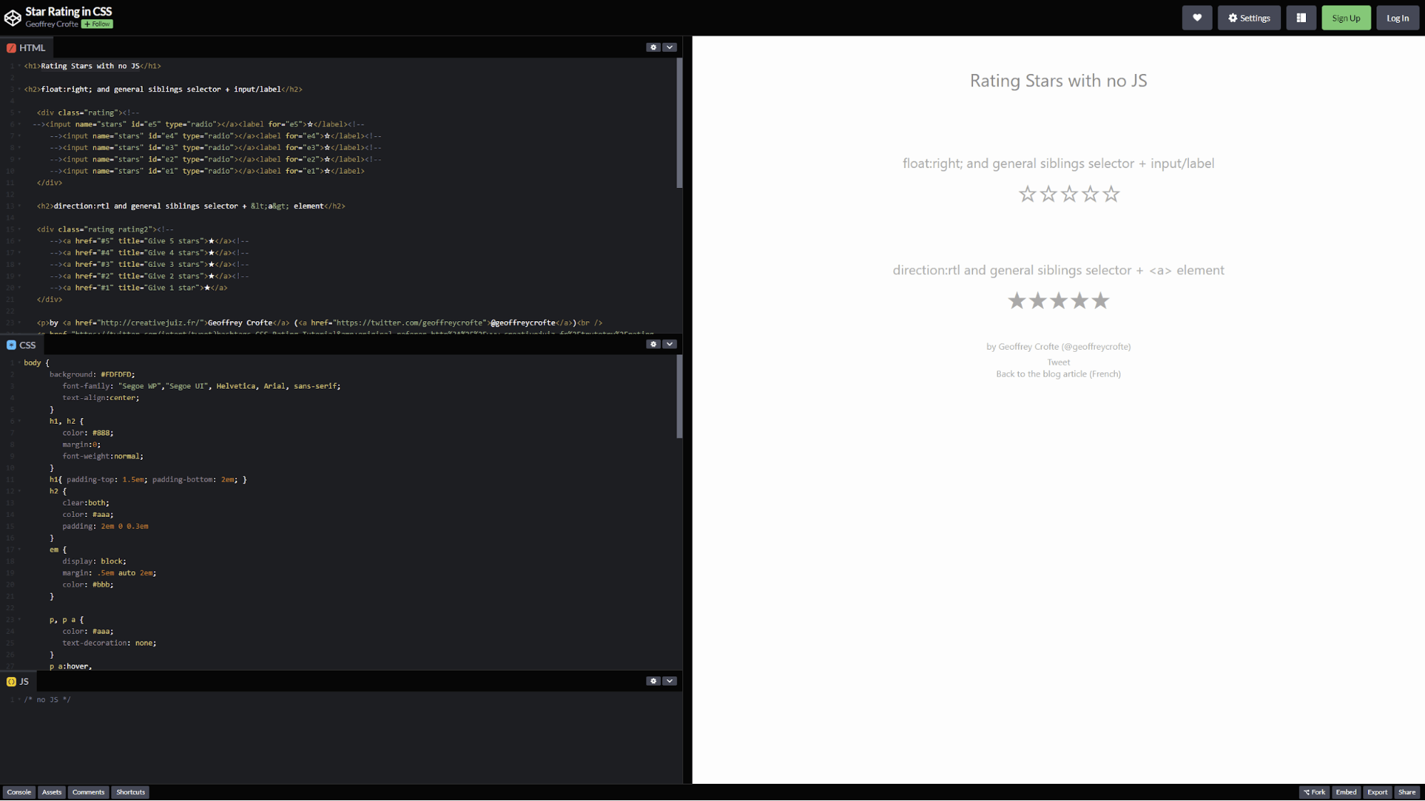 codepen also offers a powerful frontend editor