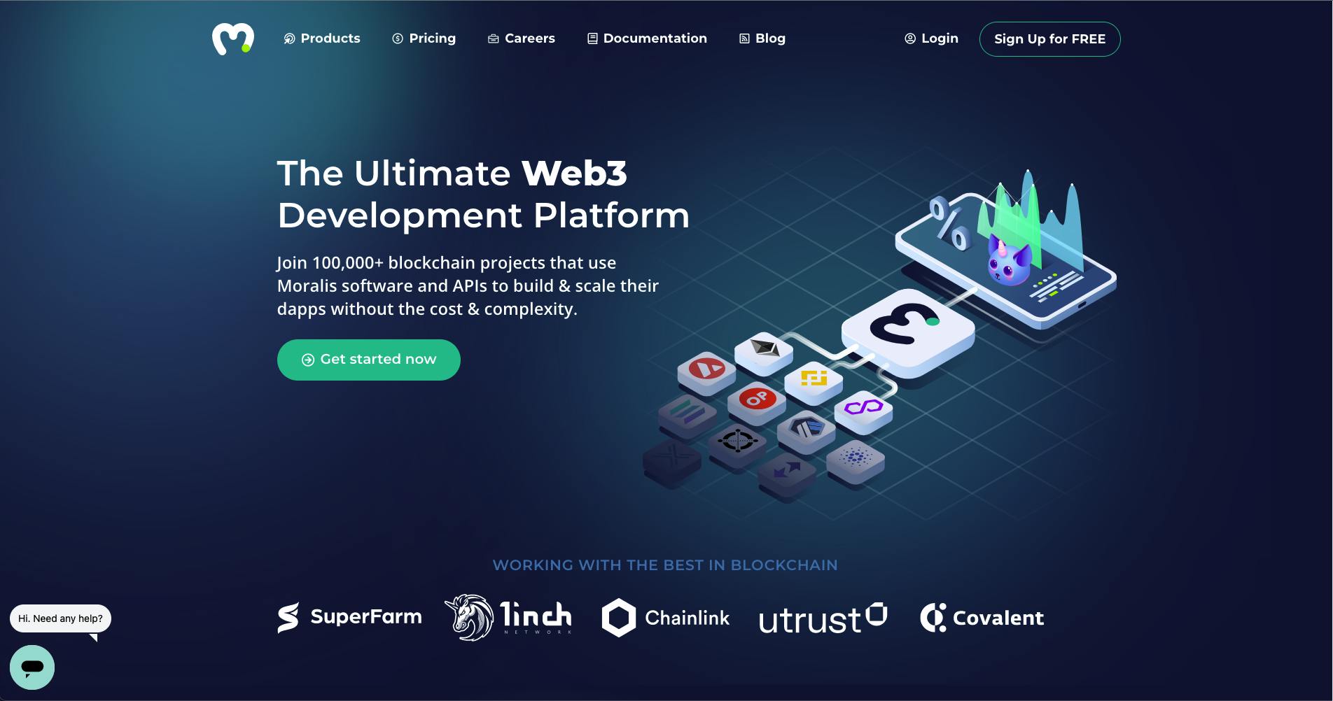 Moralis is a next-gen Web3 and dApp development platform. Moralis provides users with a fully managed, infinitely scalable, serverless blockchain backend infrastructure. - Moralis Official landing page
