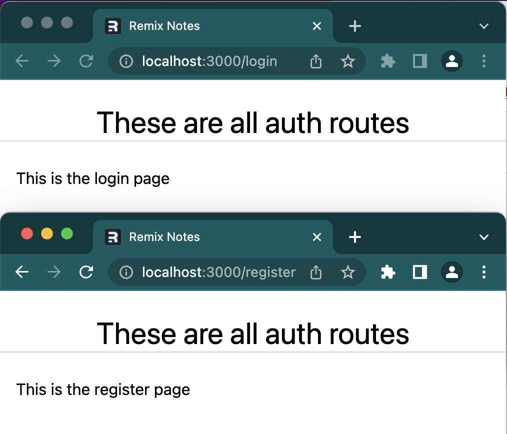 Auth routes