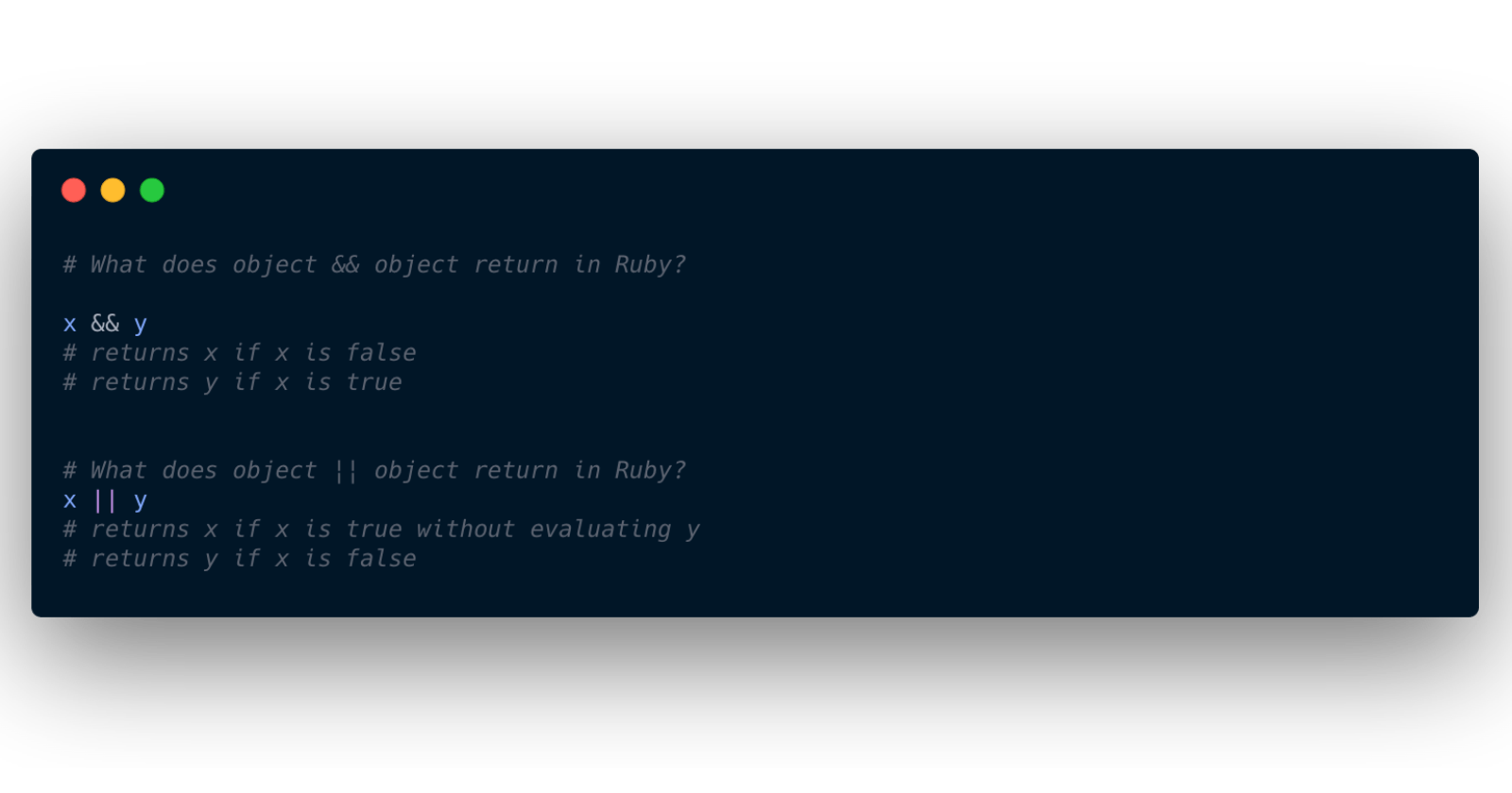 Ruby: What does && and || return?