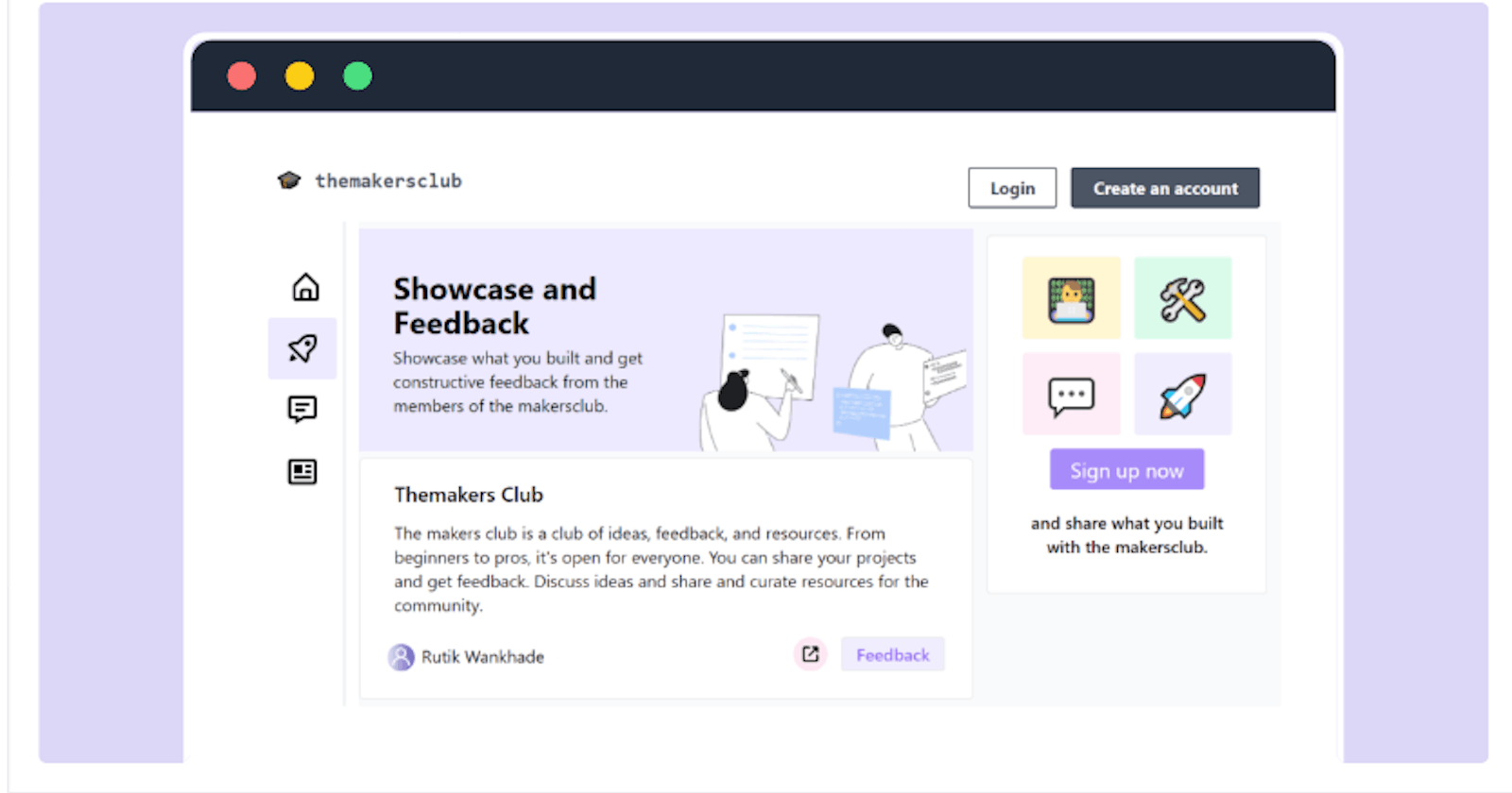 TheMakersClub: a club of ideas, feedbacks and resources