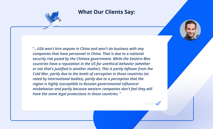 What clients are saying about legal issues when hiring overseas developers