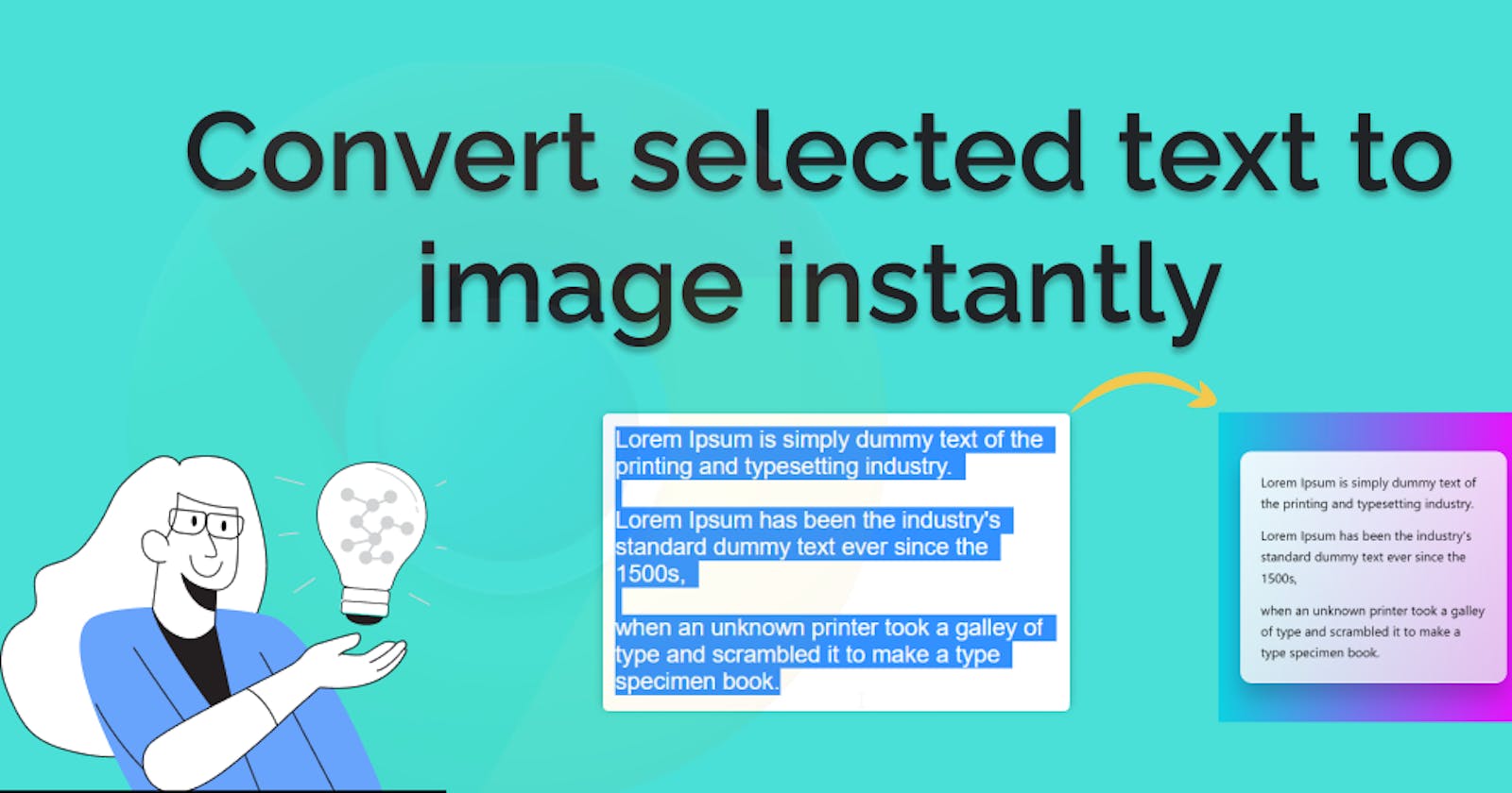 Convert text selection to image instantly using this tool