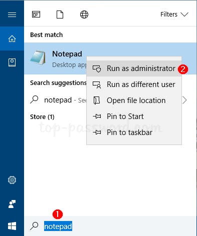 How to open Notepad in administrator mode in Windows