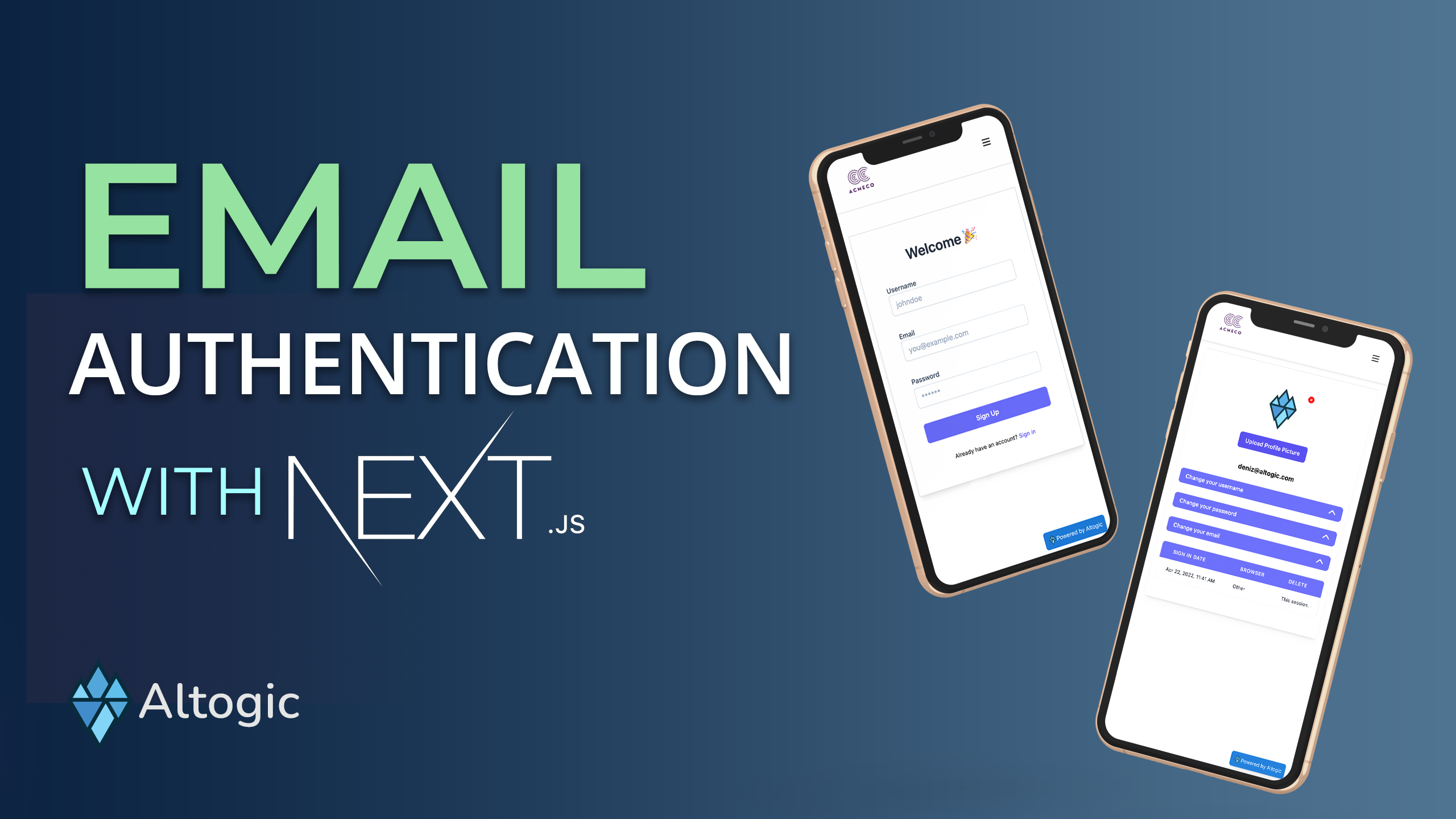 Complete Email Authentication with Next.js and Altogic