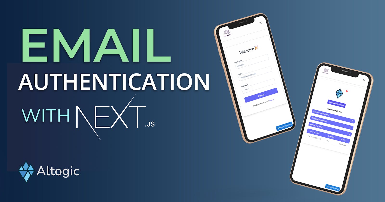 Complete Email Authentication with Next.js and Altogic