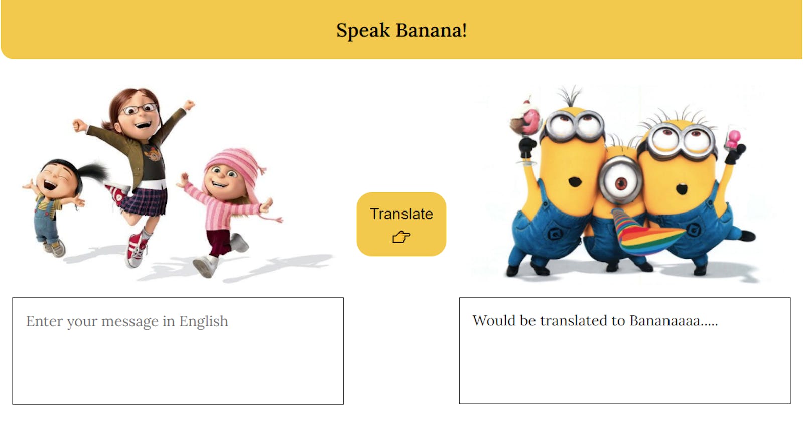 Develop the minion translation web app