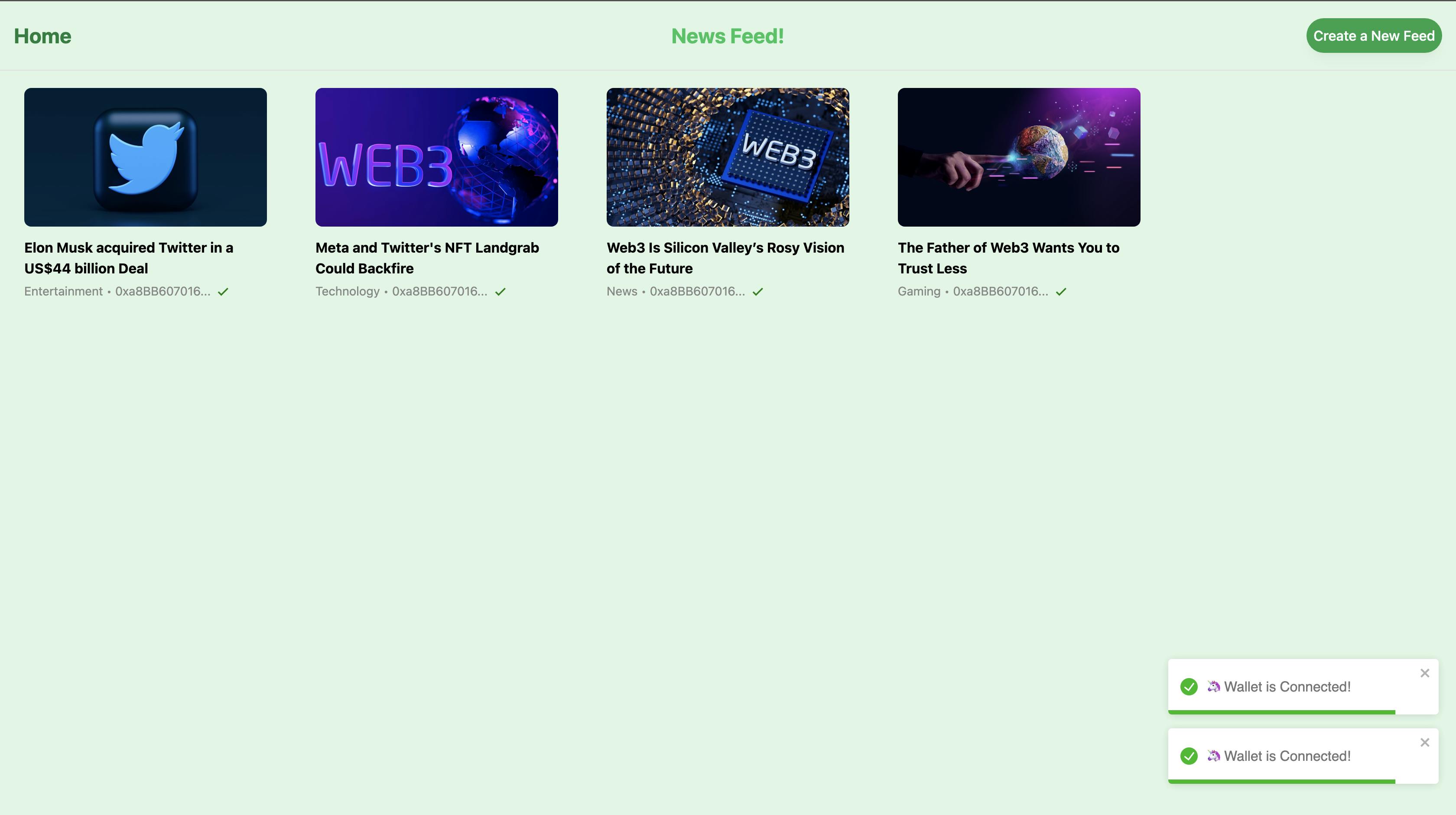 Build a Decentralized News Feed using Reactjs, TailwindCSS, Etherjs, IPFS & Solidity