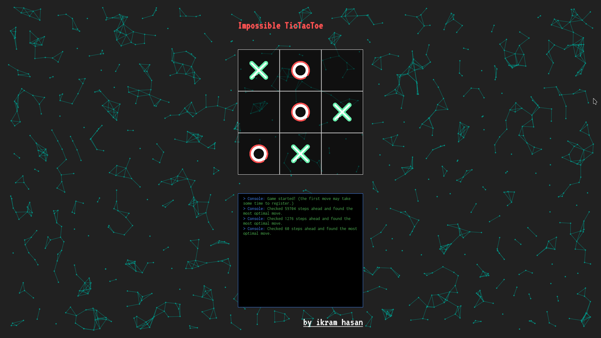 The Impossible Tic Tac Toe Game