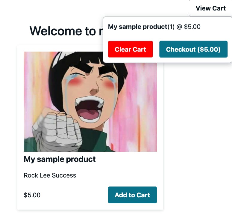 view product and cart