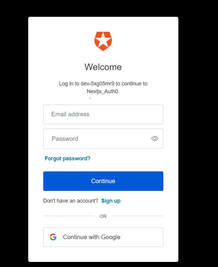 Auth0 Login Page