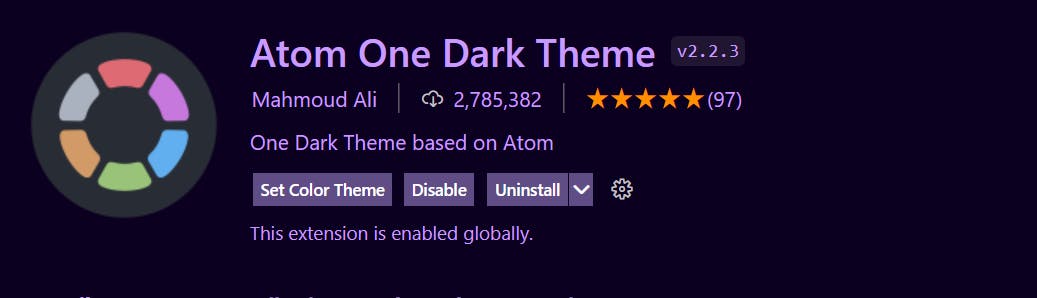 Atom One Dark theme